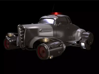 Retro futurustic car 3D model