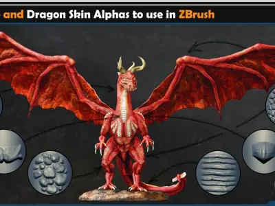 Reptile and Dragon Skin Brushes  Vol 04 3D model