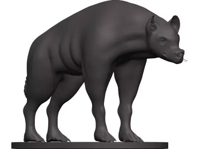 Hyena statue of cat 3D model