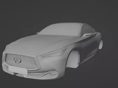  2017 Infiniti Q60 Low-poly 3D model