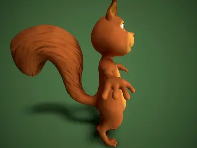 cartoon squirrel Low-poly 3D model