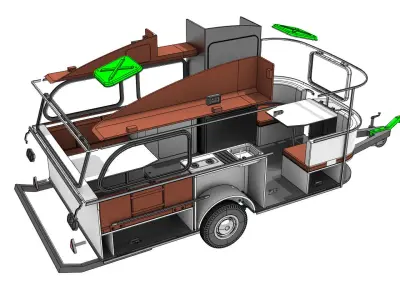 vintage camper trailer for 1 to 10 scale 3D print 3D print model