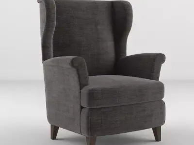 Armchair 2 wingback chair 3D model