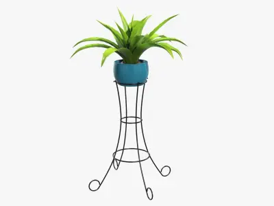 Plant potted 04 on console 3D model