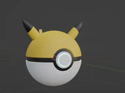 Pikachu Pokeball Free 3D model
