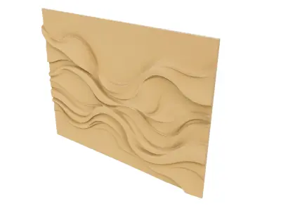 modern panel wall decor set wall relief mural CNC 83  3D model