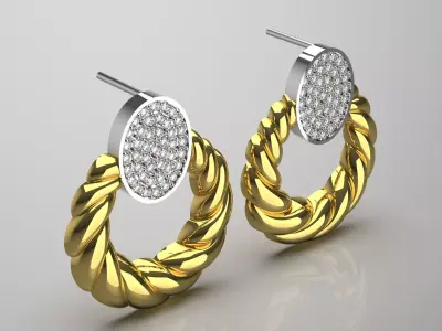 woman jewelry earring je0058 3D print model