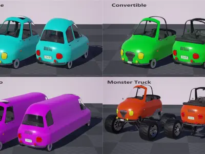 Toon Vehicle kit  Low-poly 3D model