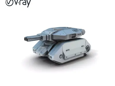 Futuristic Battle Tank D Model Pack Low-poly 3D model