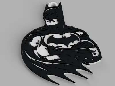 Batman Logo Keychain - Pendant - Earring Free 3D print model