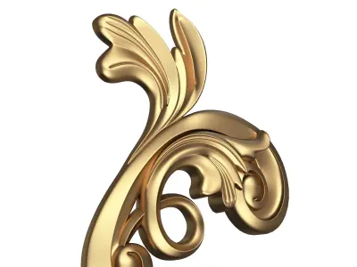 Carved Flower Decor 05 Low-poly 3D model