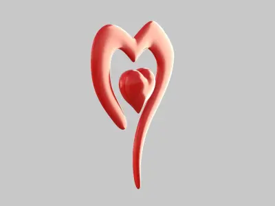 Heart icon v 02 3D model