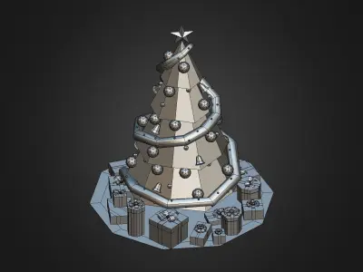 Christmas Tree Low-poly 3D model 6