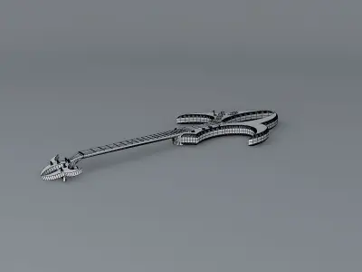 Purple alien guitar Free 3D model