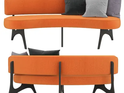 Kagan Style Floating Curved Sofa 3d model Low-poly 3D model