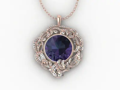 luxury pendant - locket 3D print model