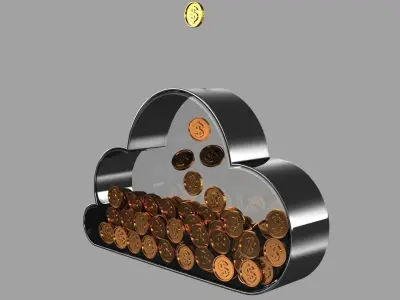 Cloud Coins Bank 3D model
