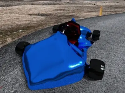 Go Kart Racing Car Blue Electric 3D MODEL  Low-poly 3D model