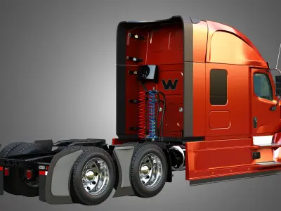 57X Truck - 64T Truck - Ultra Cab Sleeper Semi Trucks 2 in 1 3D Model Collection