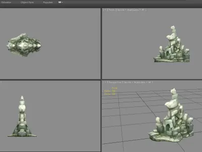 Rockery stones - decorative rock - Landscape rockery Low-poly 3D model