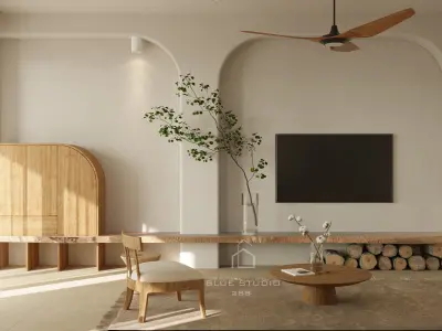 Japandi Living Room 3D model