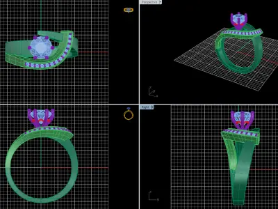 Solitaire Ring 24 3D print model