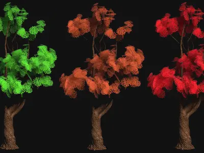 Low Poly Stylized Tree Pack Low-poly 3D model