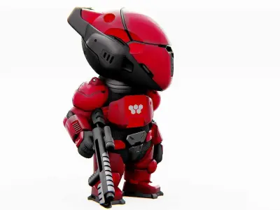 TOON MECHA SOLDIER  Rigged for Unreal Engine - Unity - MIXAMO  3D model