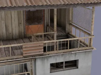 Old House - Enterable - Game Ready Low-poly 3D model