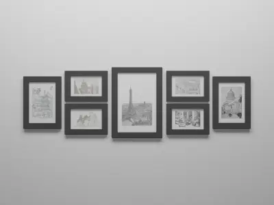 7 Photo Frame Layout Free 3D model
