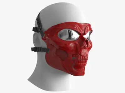 Skull Mask 4 colors Low-poly 3D model