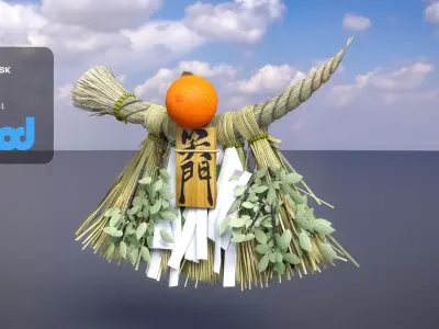 Japanese Decorate Shime Kazari 0001 3D model