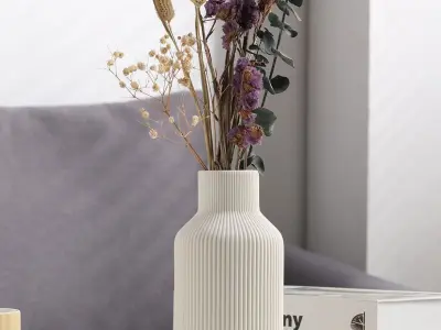 long striped vase 3D print model