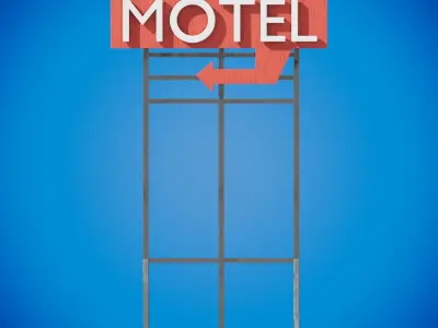 MOTEL POSTER Free low-poly 3D model