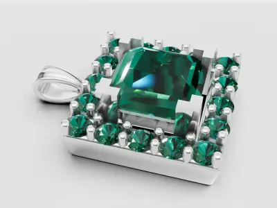 Emerald Cut Pendant 3D print model