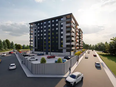 Modern Residential Apartment Site Complex Lumion Scene 3D model