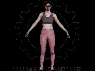 Amy in Various Stretching Poses Bundle 3D model