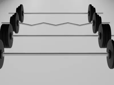 Set 4 barbell 3D model