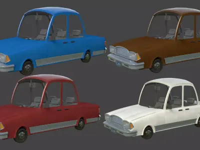 cartoon car 3D model 30