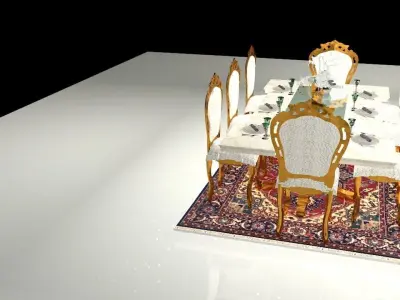 Royal Classic Dining Tabel 3D model