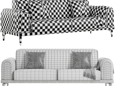  FH 5020 Luxury Italian Sofa Low-poly 3D model