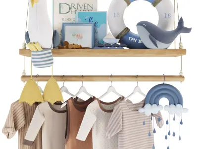 Kids Room Shelf Decoration 016 3D model