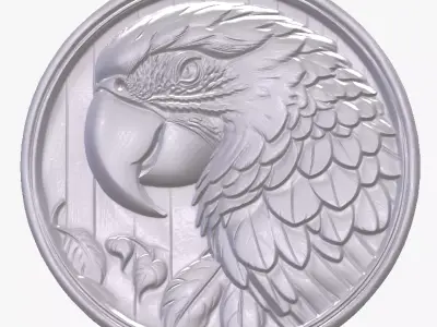 Macaw 3 basrelief for 3D printing 3D print model