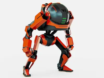 DROID Y-50 Rigged for Unreal Engine - Unity - MIXAMO 3D model