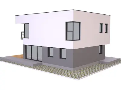 Modern House 1 Free low-poly 3D model