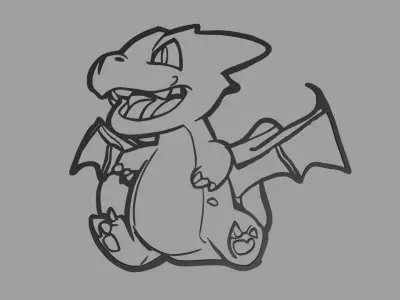 Charizard Wall Silhouette 01 3D print model