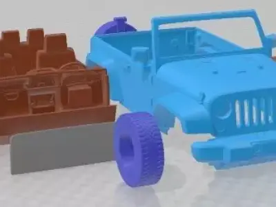 Jeep Wrangler Willys Wheeler 2014 Printable Car 3D print model