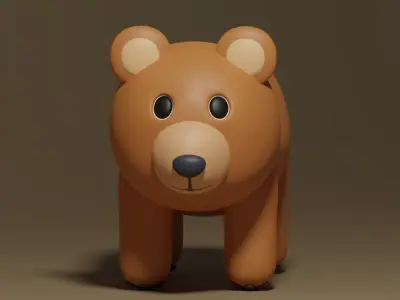 Cartoon Cute Bear 1 3D model