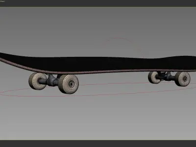 Skateboard animated rigged 3D model