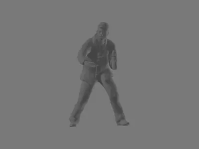AUTO-WASH man holding gun Free low-poly 3D model